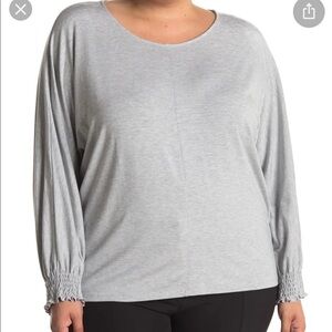 T Tahari Long Sleep Smocked Cuff Top